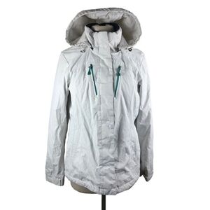 Zero Xposure Womens Winter Quilted Hooded Jacket Full Zip Snap Closure Medium